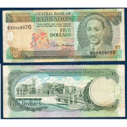 Barbade Pick N°47, TB Billet de banque de 5 dollars 1996