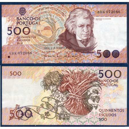 Portugal Pick N°180a, TTB Billet de banque de 500 Escudos 1986