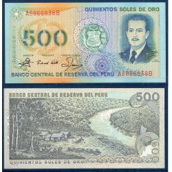 Perou Pick N°125A, Spl Billet de banque de 500 Soles 1982