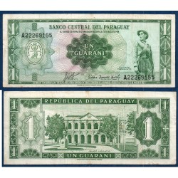Paraguay Pick N°193b, TB Billet de banque de 1 Guaranie 1963