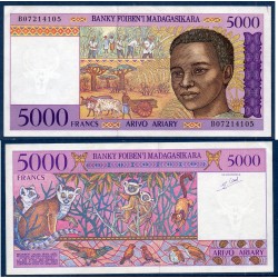 Madagascar Pick N°78b, Sup Billet de banque de 5000 Francs : 1000 ariary 1995