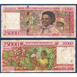 Madagascar P.82, B, Billet de 25000 Francs - 5000 ariary 1998 Fruits