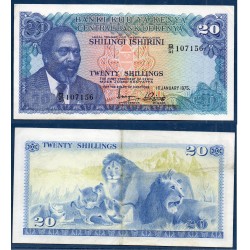Kenya Pick N°17, TTB Billet de banque de 20 Shillings 1978