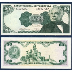 Venezuela Pick N°63d, Billet de banque de 20 Bolivares 1992