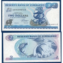 Zimbabwe Pick N°1b, Spl Billet de banque de 2 Dollars 1983