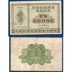 Norvège Pick N°15b, TB Billet de banque de 1 Krone 1946-1950