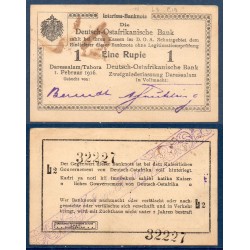 Afrique est Allemande Pick N°19, SplBillet de banque de 1 Rupee 1916 série L2