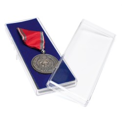 Capsules L rectangulaire pour médailles 138x53x20mm et décorations militaires, velours bleu