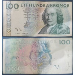 Suède Pick N°65a, TB Billet de banque de 100 Kronor 2006-2014