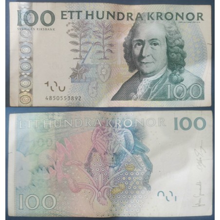 Suède P.65c, TB, Billet de 100 Kronor 2006-2014 Pollinisation