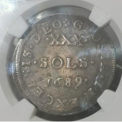 30 sols de Strasbourg 1689 BB Louis XIV NGC VF35 TTB- pièce de monnaie royale