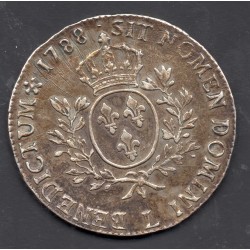 Ecu aux branches d'oliviers 1788 L Bayonne Louis XVI pièce de monnaie royale