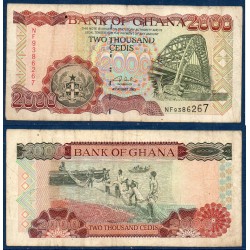 Ghana Pick N°33h, TB Billet de banque de 2000 Cedis 2003