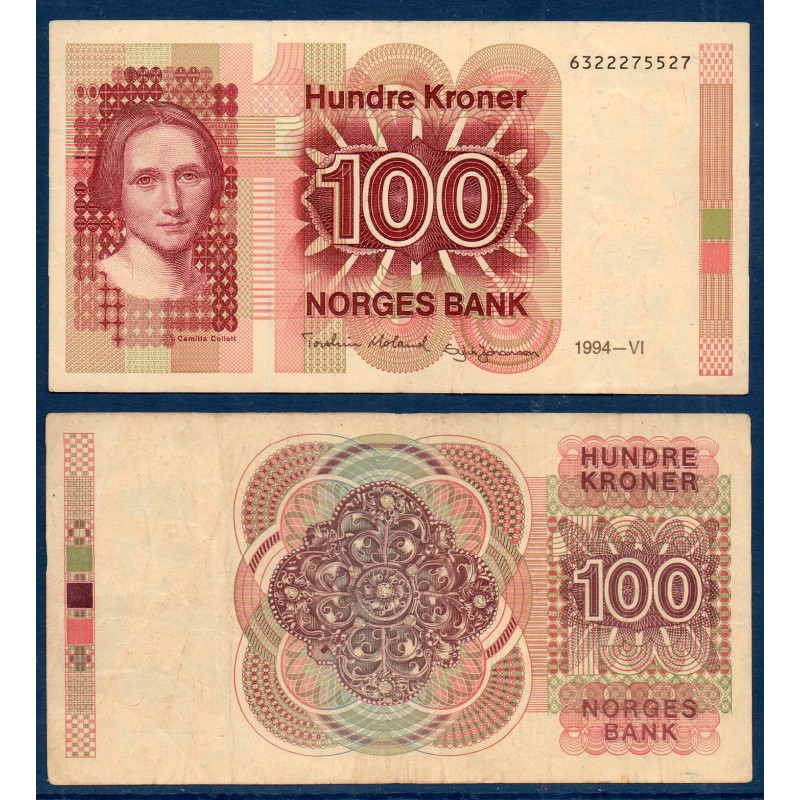 Norvège Pick N°43e, TTB Billet de banque de 100 Kroner 1994