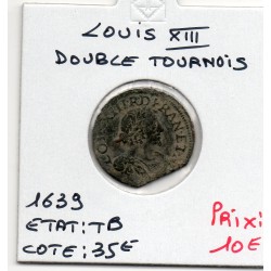 Double Tounois 1639 Sans different Louis XIII pièce de monnaie royale