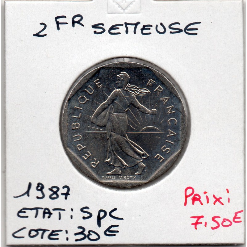 2 francs Semeuse Nickel 1987 Spl, France pièce de monnaie