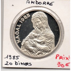 Andorre 20 diners 1985, FDC...