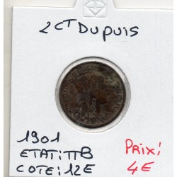2 centimes Dupuis 1901 TTB, France pièce de monnaie