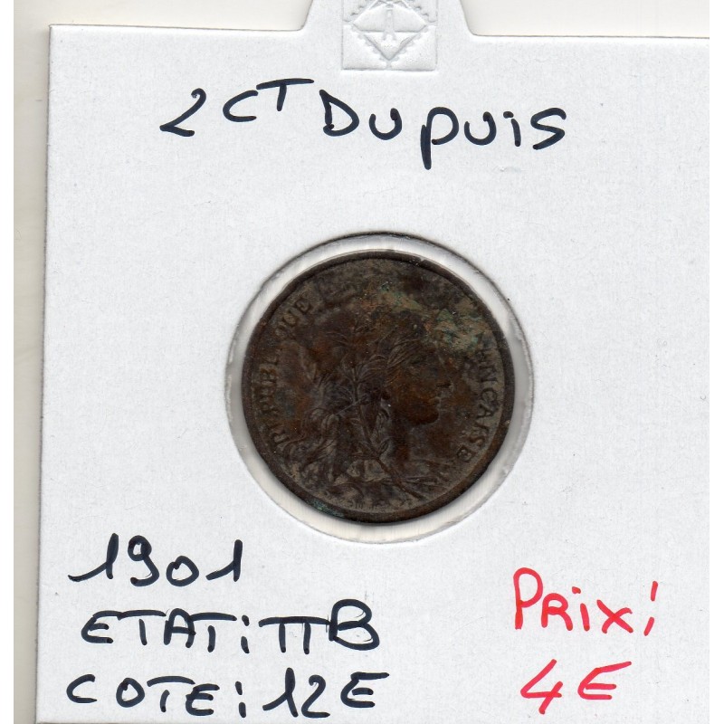 2 centimes Dupuis 1901 TTB, France pièce de monnaie