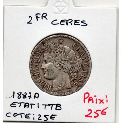 2 Francs Cérès 1887 TTB,...
