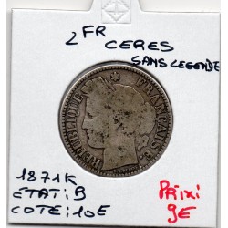 2 Francs Cérès 1871 sans...