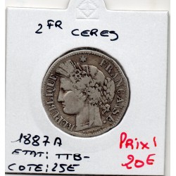 2 Francs Cérès 1887 TTB-,...