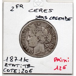 2 Francs Cérès 1871 sans...