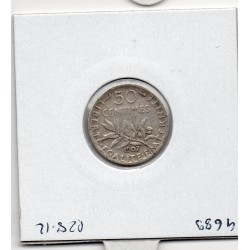 50 centimes Semeuse Argent 1907 TB, France pièce de monnaie