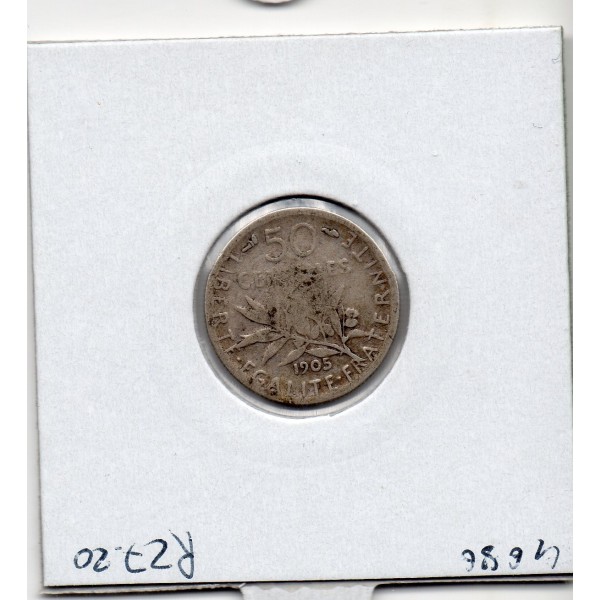 50 centimes Semeuse Argent 1905 TB-, France pièce de monnaie