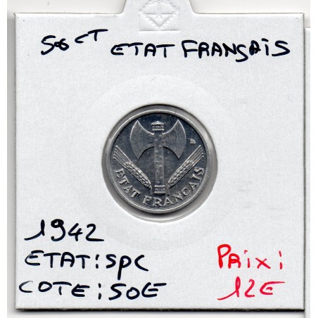 50 centimes Francisque Bazor 1942 Lourde Spl, France pièce de monnaie