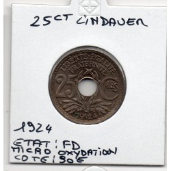 25 centimes Lindauer 1924 Paris FDC, France pièce de monnaie