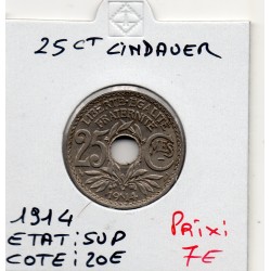 25 centimes Lindauer 1914 Sup, France pièce de monnaie