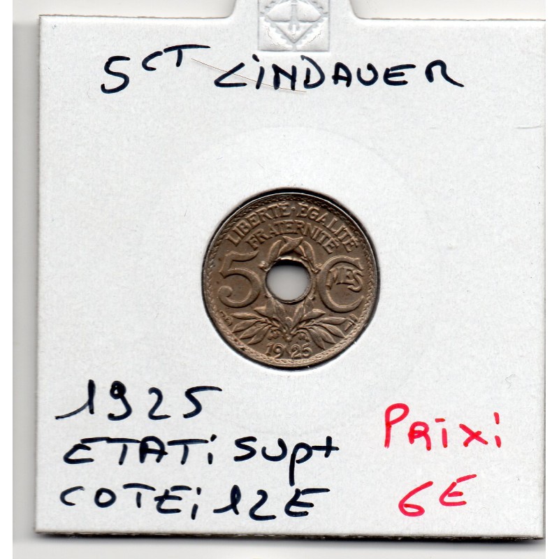 5 centimes Lindauer 1925 Sup+, France pièce de monnaie