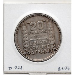 20 francs Turin 1937 TTB, France pièce de monnaie