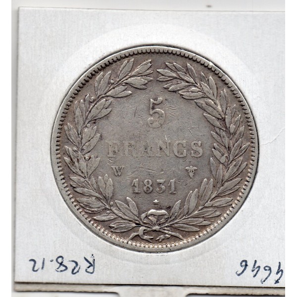 5 francs Louis Philippe 1831 W tranche creux TTB, France pièce de monnaie
