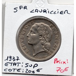 5 francs Lavrillier 1937 Sup, France pièce de monnaie