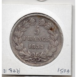 5 francs Louis Philippe 1835 B Rouen TTB-, France pièce de monnaie