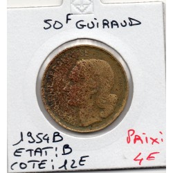 50 francs Coq Guiraud 1954 B B, France pièce de monnaie