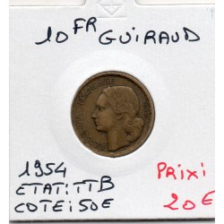 10 francs Coq Guiraud 1954 TTB, France pièce de monnaie