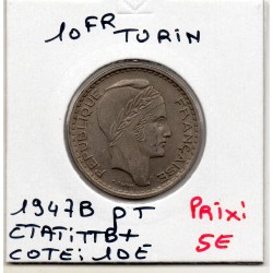 10 francs Turin 1947 B petite Tête TTB+, France pièce de monnaie