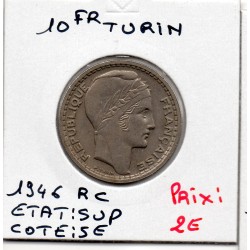 10 francs Turin 1946 rameaux court Sup, France pièce de monnaie