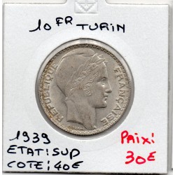 10 francs Turin Argent 1939 Sup, France pièce de monnaie