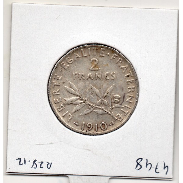 2 Francs Semeuse Argent 1910 TTB, France pièce de monnaie