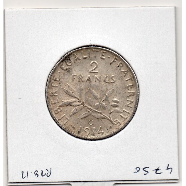 2 Francs Semeuse Argent 1914 C Castelsarrasin Sup-, France pièce de monnaie