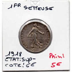 1 franc Semeuse Argent 1918 Sup-, France pièce de monnaie