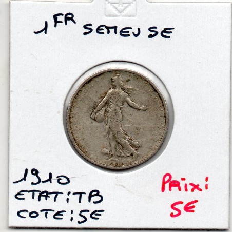 1 franc Semeuse Argent 1910 TB, France pièce de monnaie