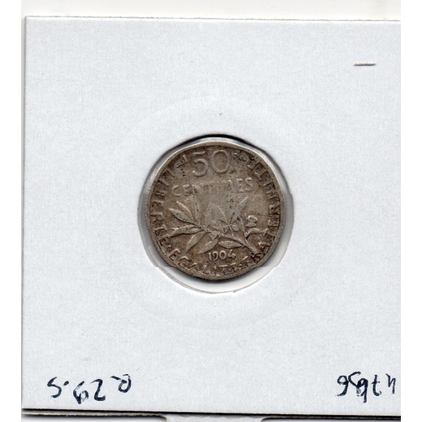50 centimes Semeuse Argent 1904 TB+, France pièce de monnaie