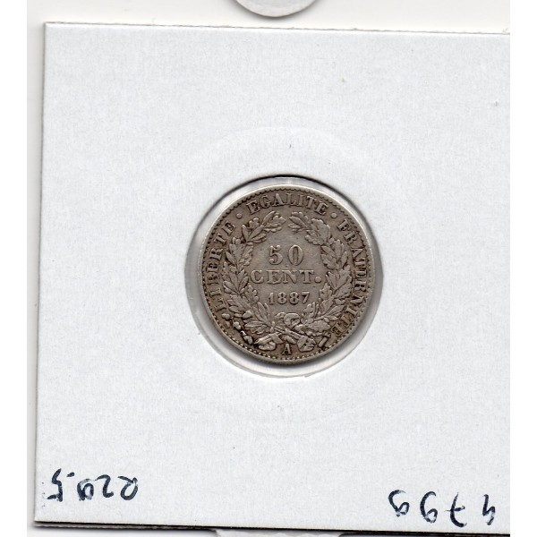50 centimes Cérès 1887 A Paris TTB, France pièce de monnaie