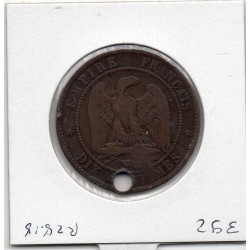 Monnaie Satirique Napoléon III avec casque à pointe 1856 W trou