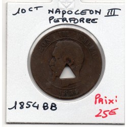 Monnaie  Napoléon III avec perforation triangle 1854 BB